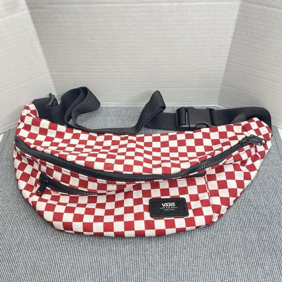 Vans Off The Wall Red White Checkered Canvas Fanny Pack Waist Bag - Picture 1 of 6
